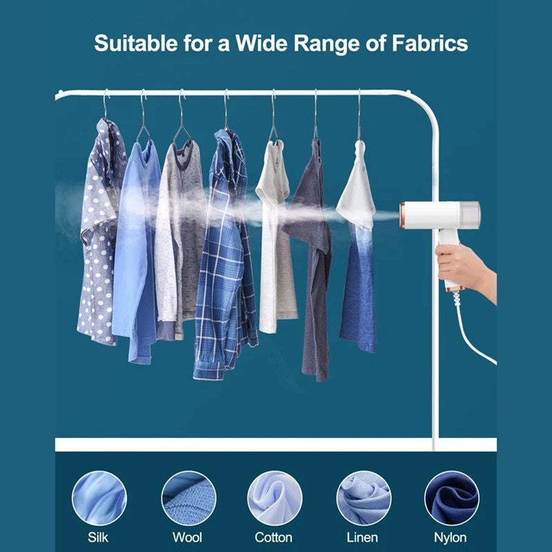portable handheld clothes steamer removing wrinkles from hanging garments